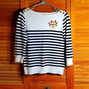 Ralph Lauren cotton preppy pullover sweater. NAUTICAL THEME